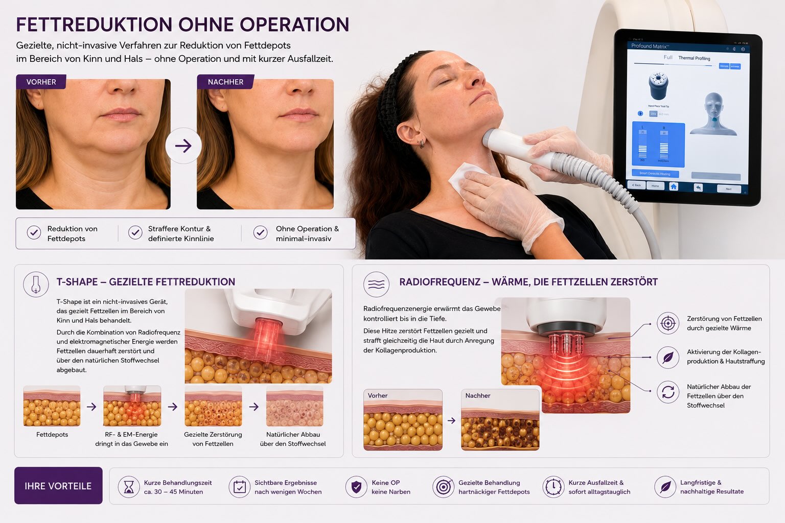 Fettreduktion ohne Operation bei Doppelkinn