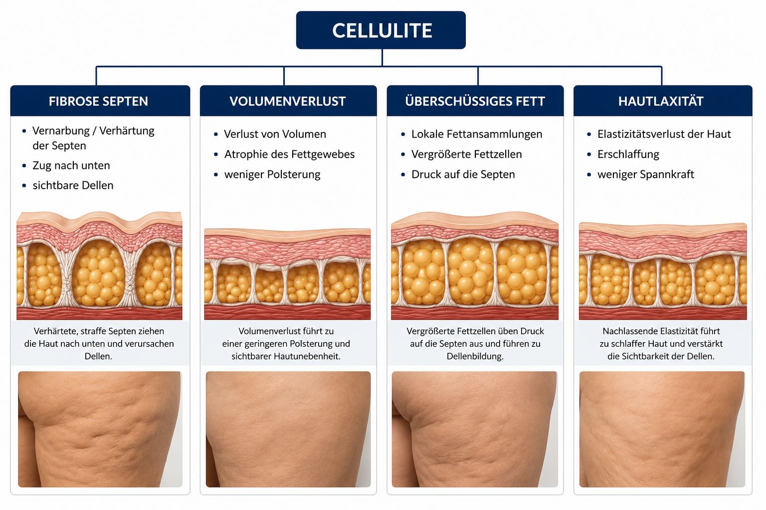 Wissenschaftlicher Behandlungsalgorithmus bei Cellulite