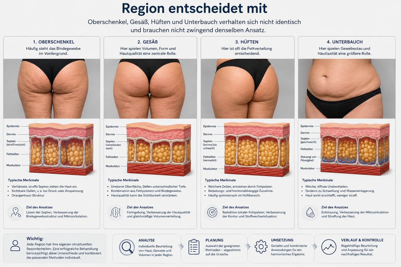 Behandlungsbereiche bei Cellulite
