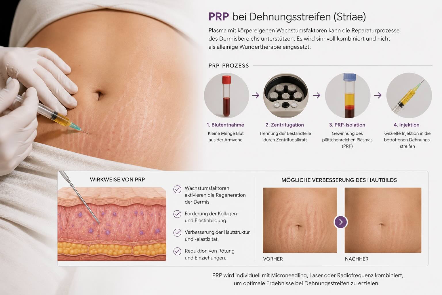 PRP Behandlung bei Dehnungsstreifen in Hanau