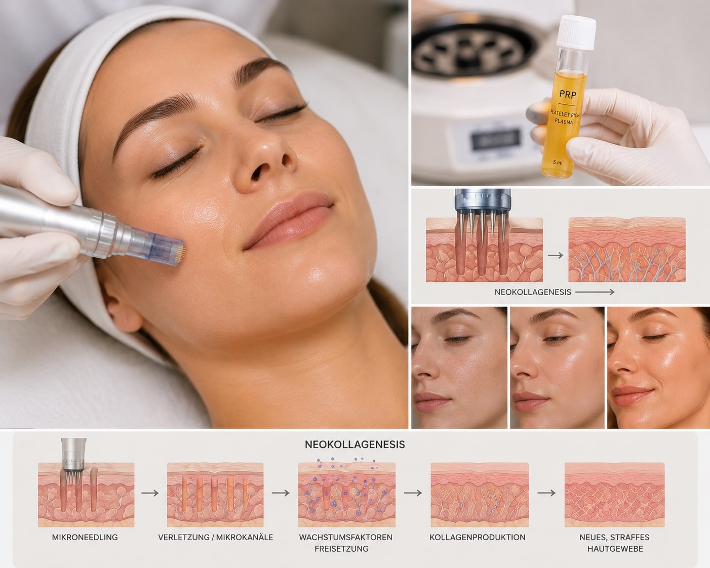 Microneedling und PRP zur Hautverjuengung